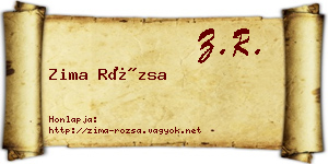 Zima Rózsa névjegykártya